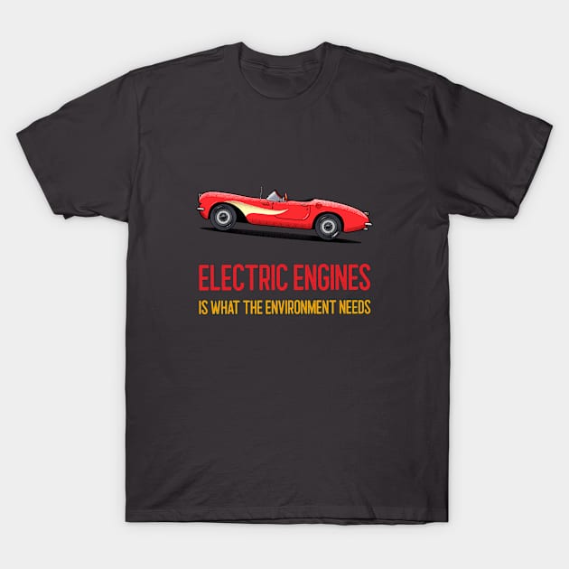 Electric Cars (Engines) T-Shirt by SouthAmericaLive